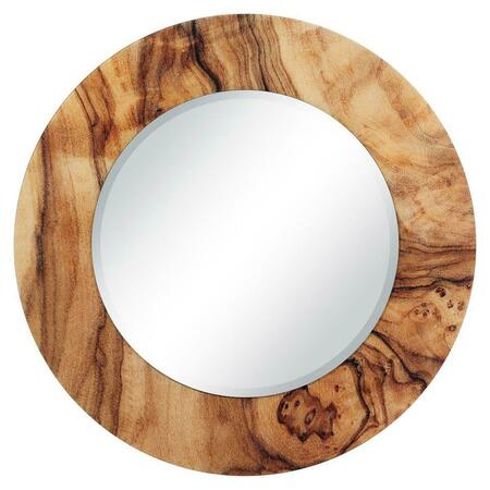 EMPIRE ART DIRECT 36 in. Round Forest with 24 in. Round Beveled Mirror Reverse Printed Tempered Glass Art Mirror TAM-EAD5006-36R